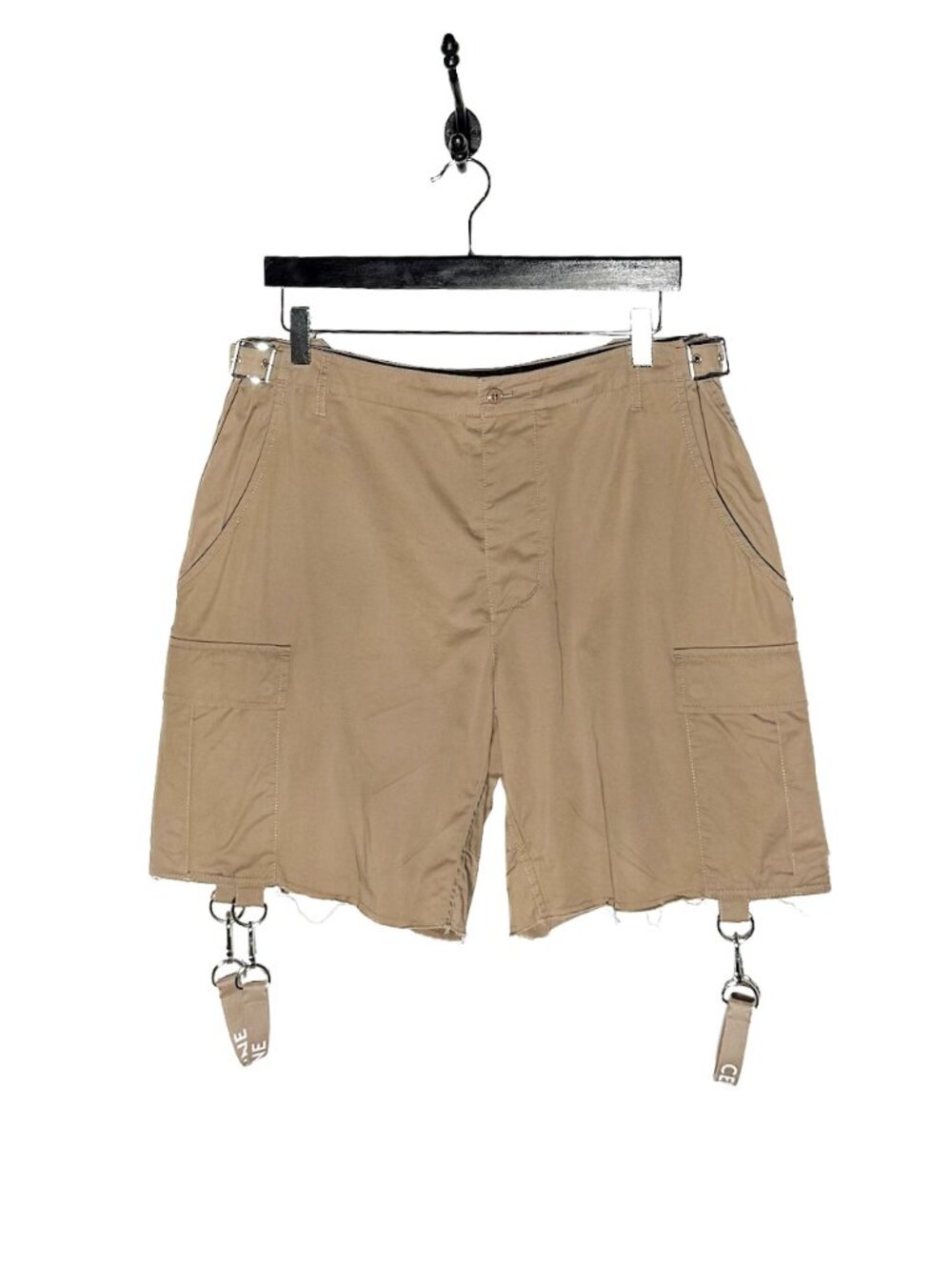 Celine Beige Logo Straps Wide Legs Chino Cargo Shorts
